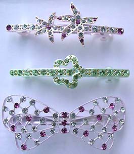 Cz jewelry hair accessory store catalog wholesale cz quality hair clips 